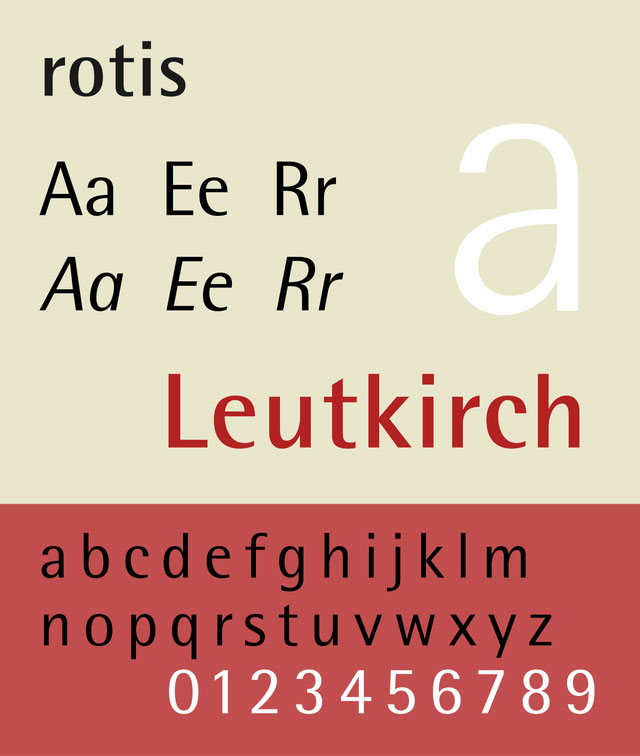 Font Rotis - (Ảnh: Internet).