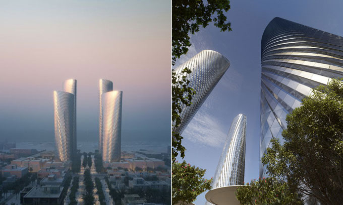 Thiết kế cụm tháp Lusail tại Qatar. (Ảnh: Tomorrow AB/Foster + Partners)