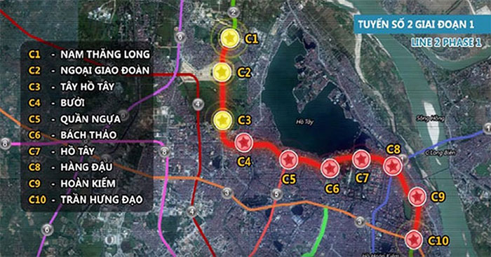 Dự án xây dựng tuyến đường sắt đô thị số 2 (đoạn Nam Thăng Long - Trần Hưng Đạo) có chiều dài 11,5 km (trong đó đoạn đi ngầm dài 8,9 km; đoạn đi trên cao dài 2,6 km) và một khu Depot. Công trình bao gồm 10 ga (3 ga trên cao và 7 ga ngầm). Chủ đầu tư dự án là Ban Quản lý đường sắt đô thị Hà Nội.