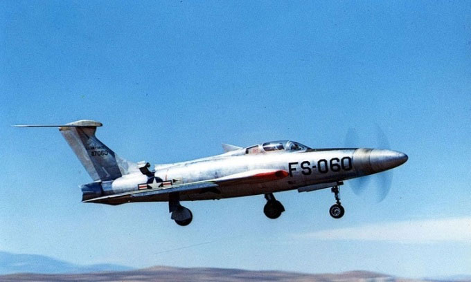 Máy bay XF-84H trong không trung. (Ảnh: Không quân Mỹ)