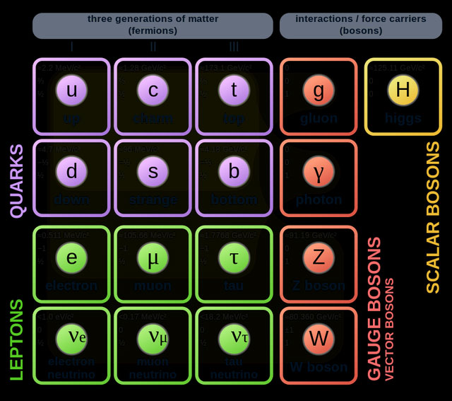 Mô hình chuẩn của Hạt cơ bản - (Ảnh: Wikimedia Commons).